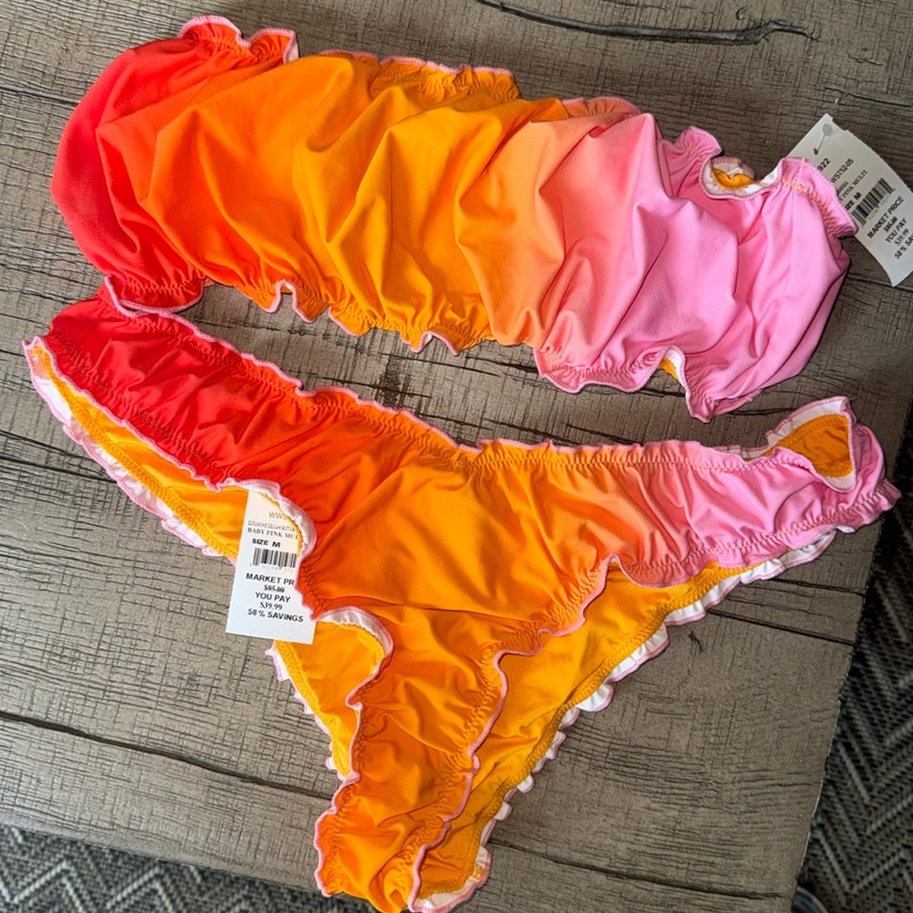 We Wore What Scrunchie Bandeau bikini set